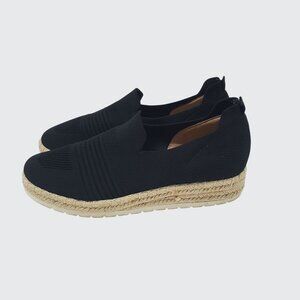 Adrienne Vittadini Niko Black Stretch Slip-on Espadrille 9M